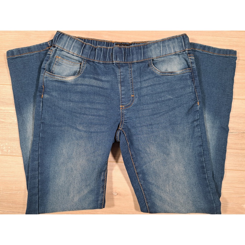 Lee Girls Pull On Jeggings Medium Wash Blue Denim Stretch Jeans Size M 10/12